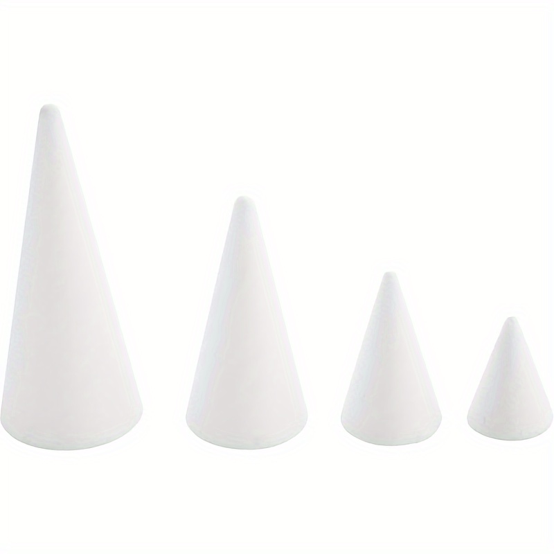 4pcs White Solid Foam Cones, 4 Sizes Mixed, Diy Craft Cone Accessories, Foam  Christmas Tree Cones For Diy Arts And Crafts, Holiday Party Decorations,  Table Centerpieces Floral Arrangements Accessories