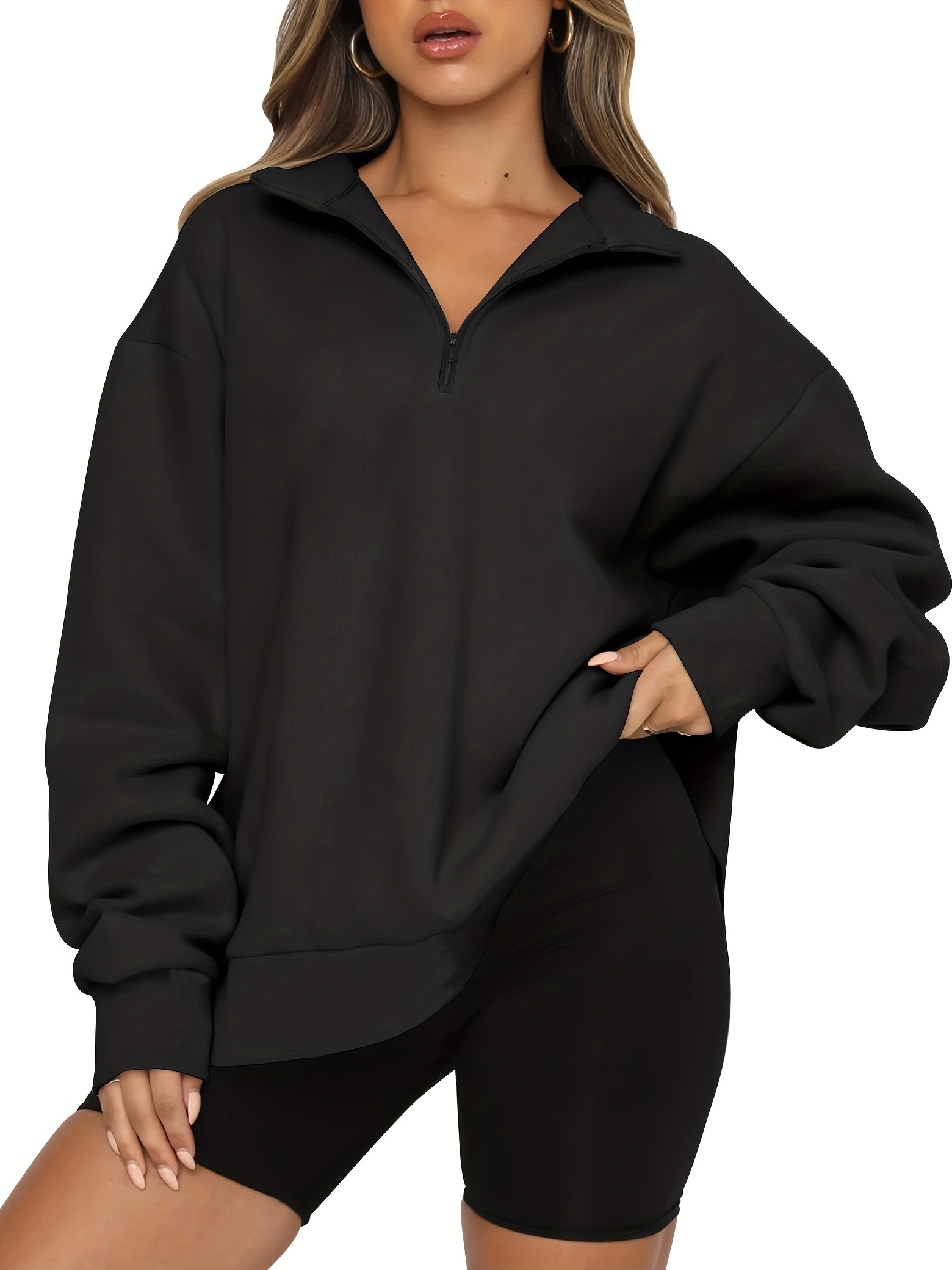 Ladies No Hood Sweatshirt Tops For Womens Oversized Half Zip Pullover Long  Sleeve Sweatshirt Hood Sweatshirt Women, Gy2, X-Large : : Clothing,  Shoes & Accessories