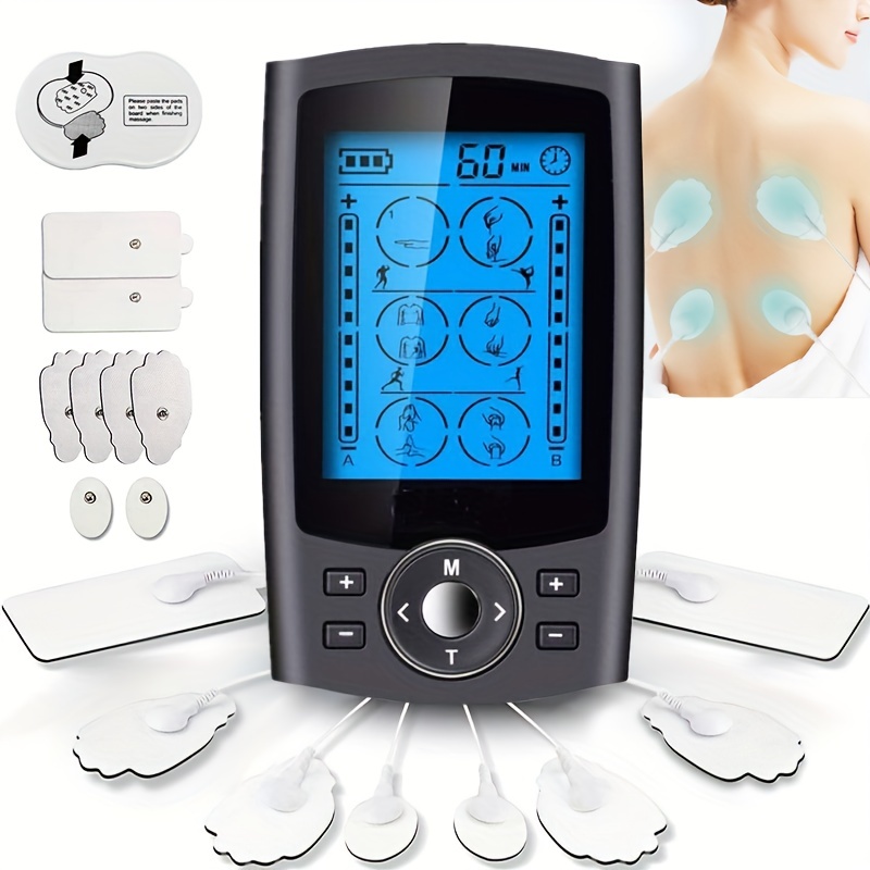 24 Modes Dual Channel TENS EMS Unit Muscle Stimulator for Pain Relief  Therapy, 12 Pcs Electrode Pads