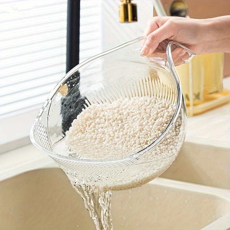 Rice Washing Bowl,rice Rinser Strainer With Handle - Vegetable