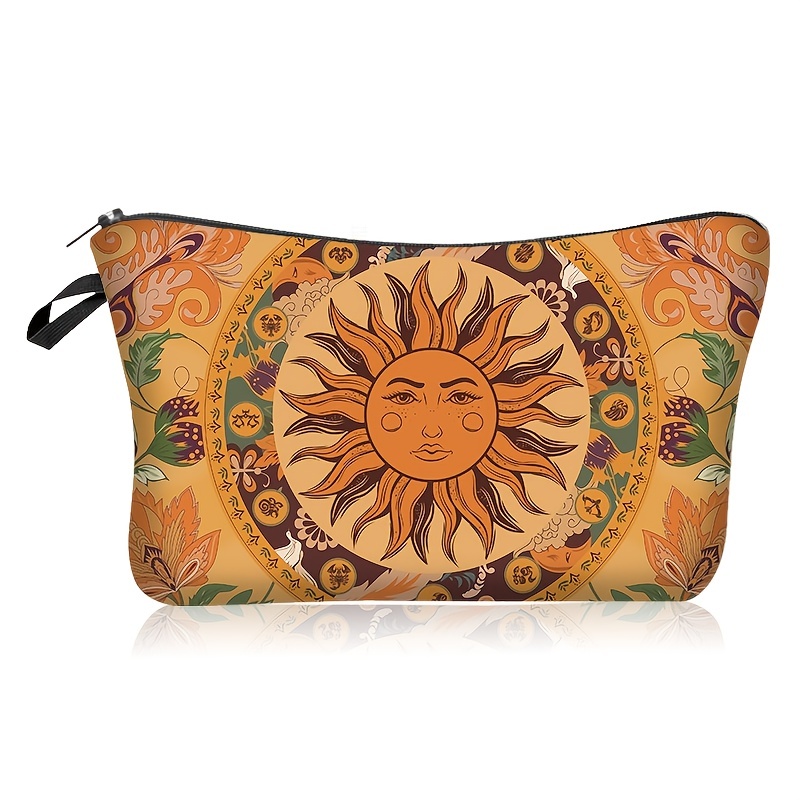 TOILETRY BAG WITH A MULTICOLOURED PRINT - Orange