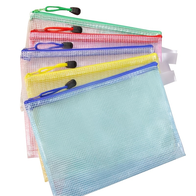 Waterproof Transparent Zipper Bag A4 A5 Mesh Stationery Bag