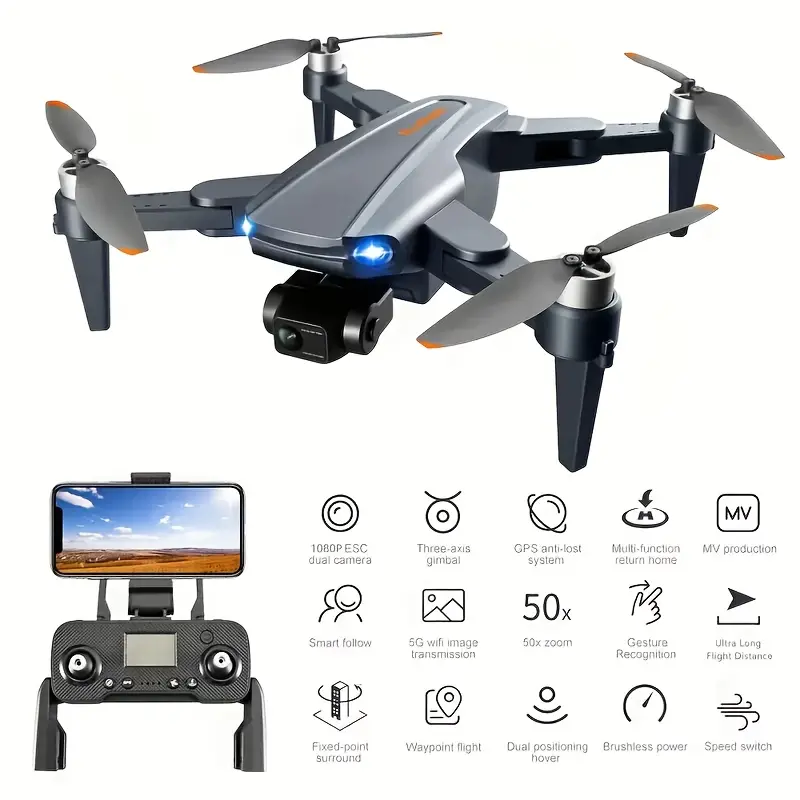1pc new rg106 large size professional grade drone equipped with a three axis anti shake self stabilizing cloud platform hd high definition 1080p electronic double camera gps positioning return anti lost optical flow positioning stable flight details 13