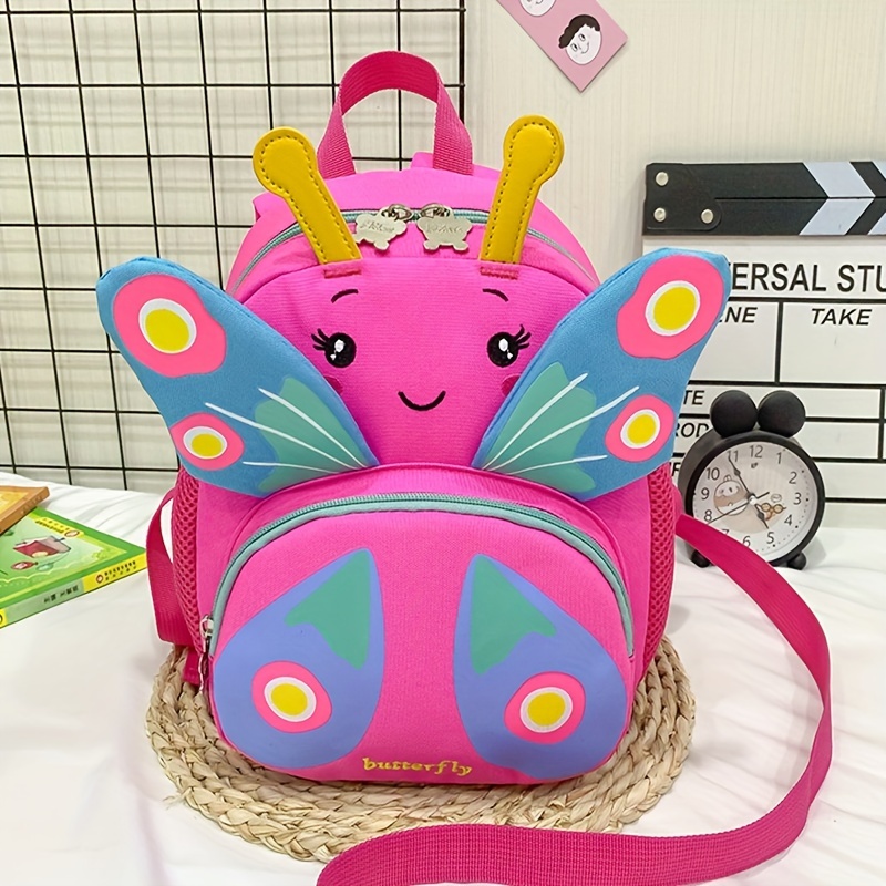 Kids Butterfly Backpack With Traction Strap - Cartoon Design