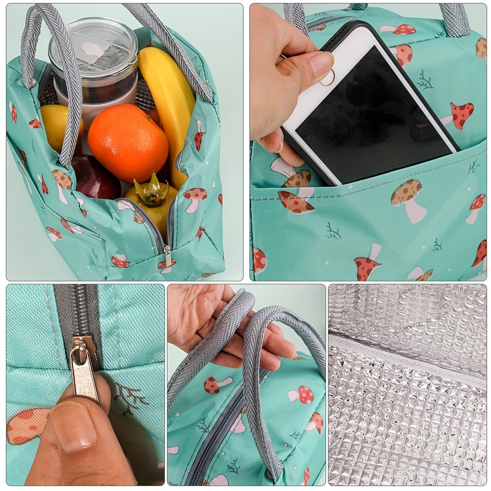 Insulated Waterproof Oilproof Lunch Box Bag With Portable Handle, Suitable  For Flat Lunch Box