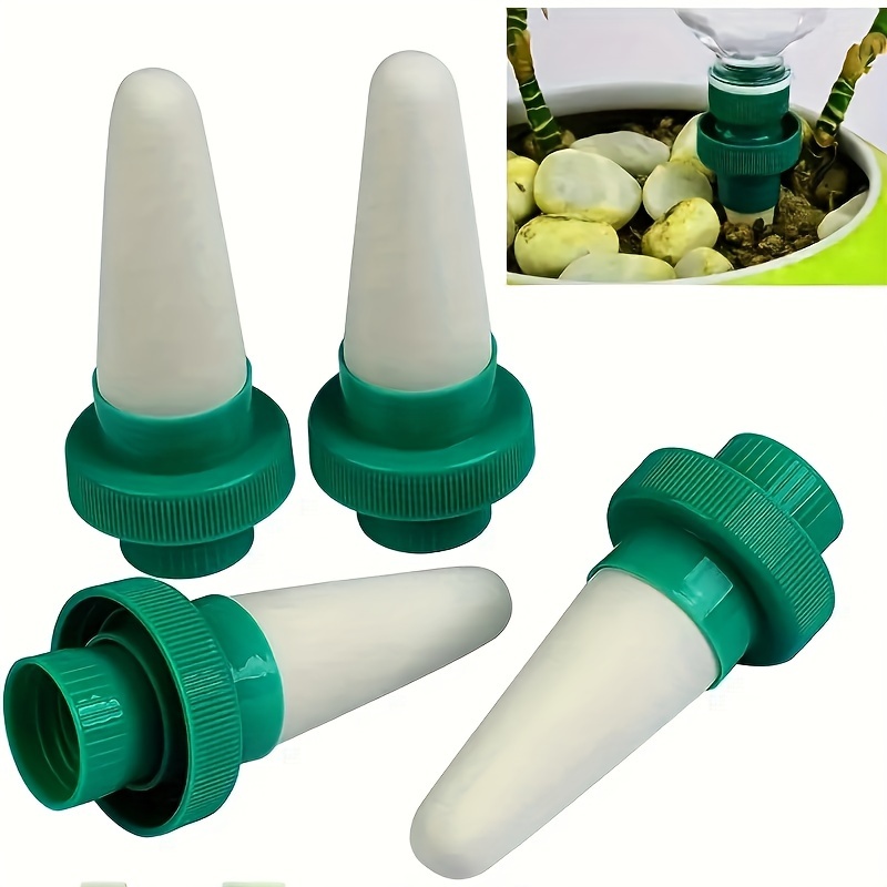 

4pcs Plant Waterer Ceramic Self Watering Cone Spikes, Automatic Flower And Drip Irrigation Watering Stakes System For Indoor Or Outdoor Use
