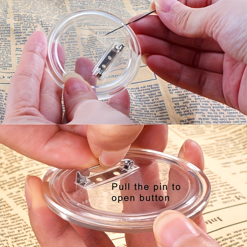 Acrylic Buttons Badges Transparent Pins DIY Crafts Set