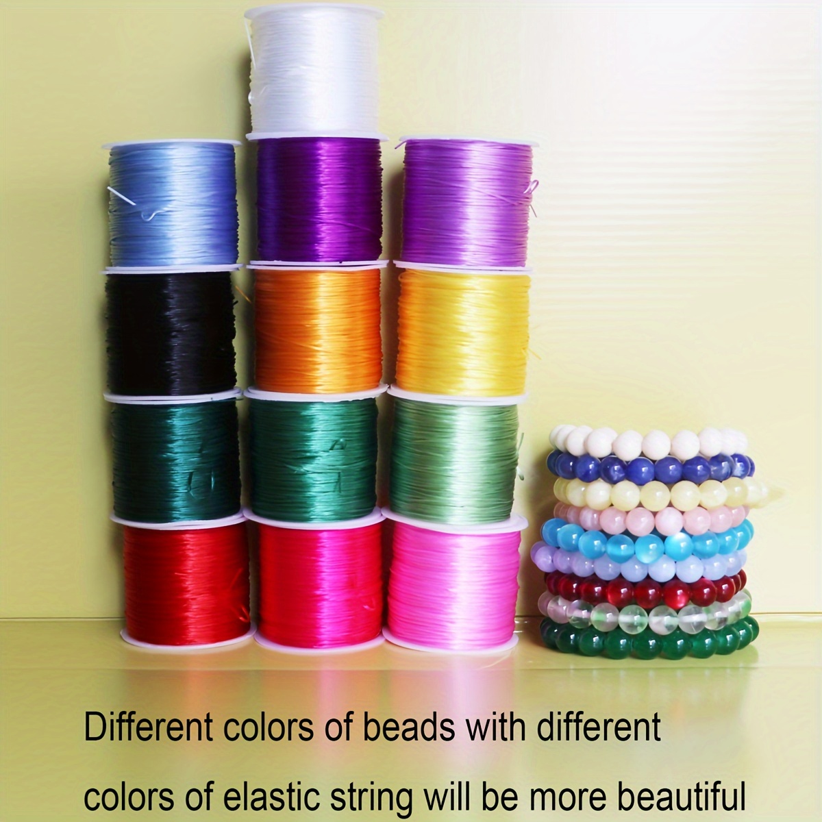 1pc Non-elastic Purple Beading Cord, Colorful Crafting Thread