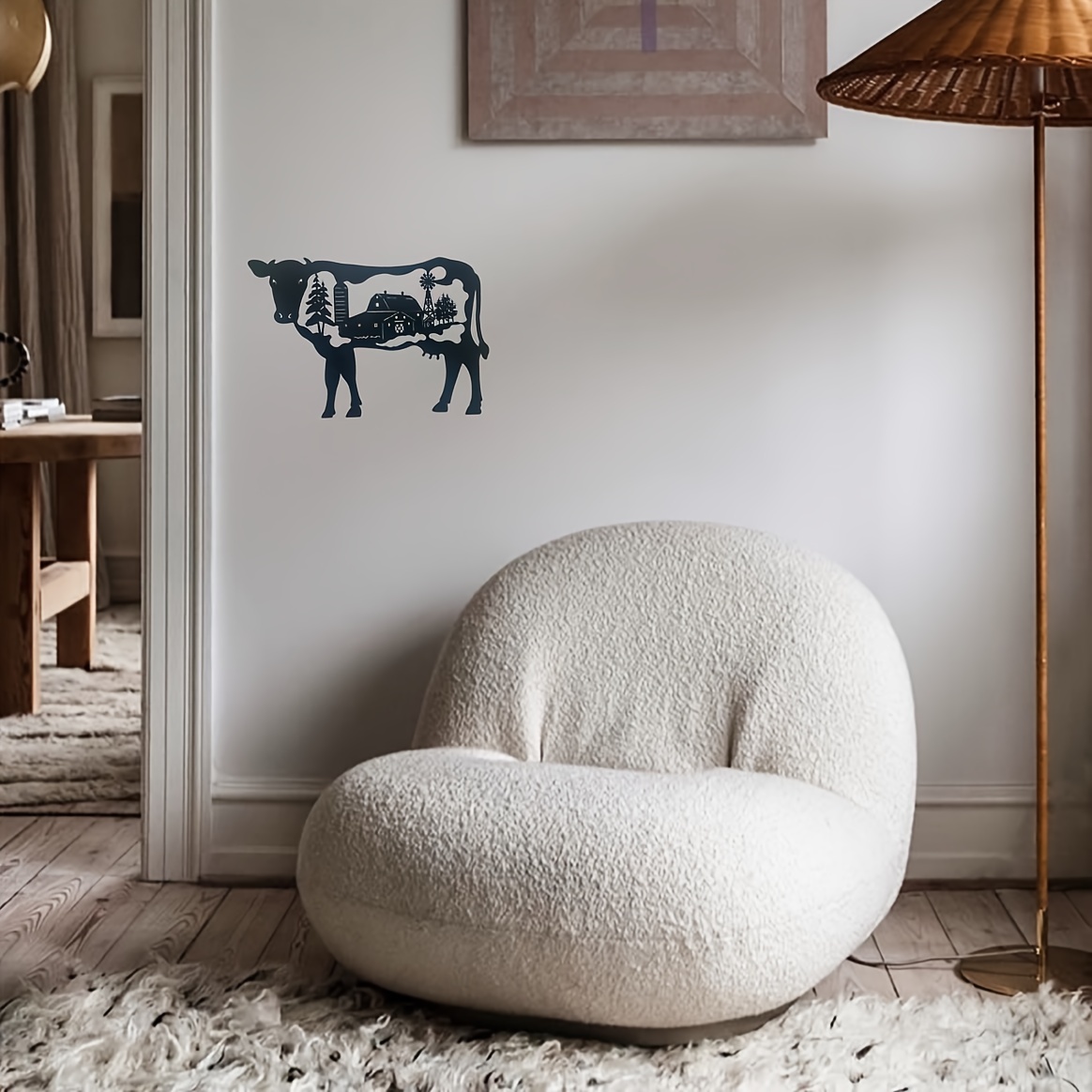 Pegatinas decorativas de pared con estampado de vaca