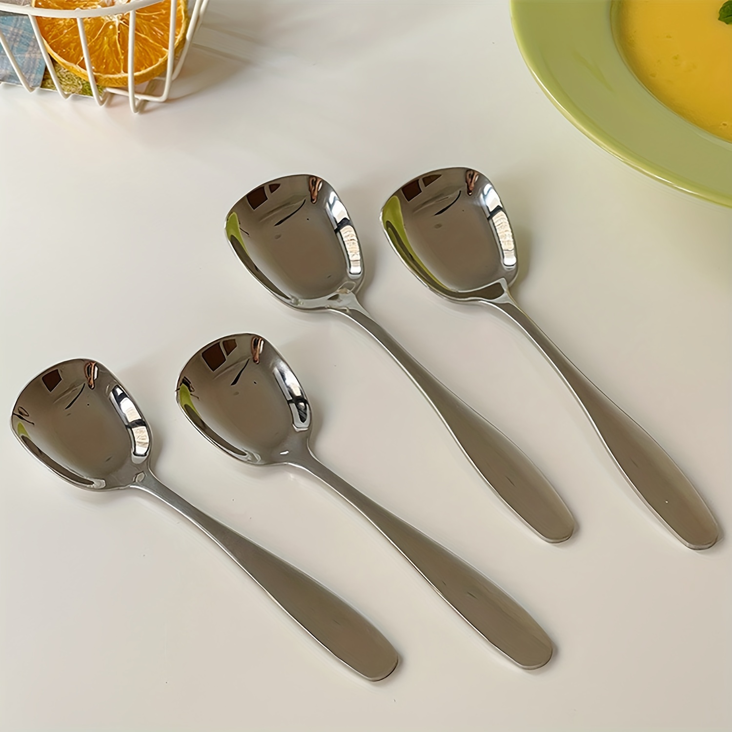 304 Stainless Steel Tablespoon Square Head Flat Bottom Dining