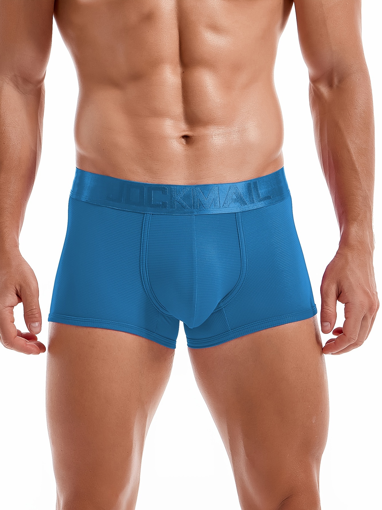 Men's Casual Plain Color Boxer Briefs Mesh Breathable Soft - Temu