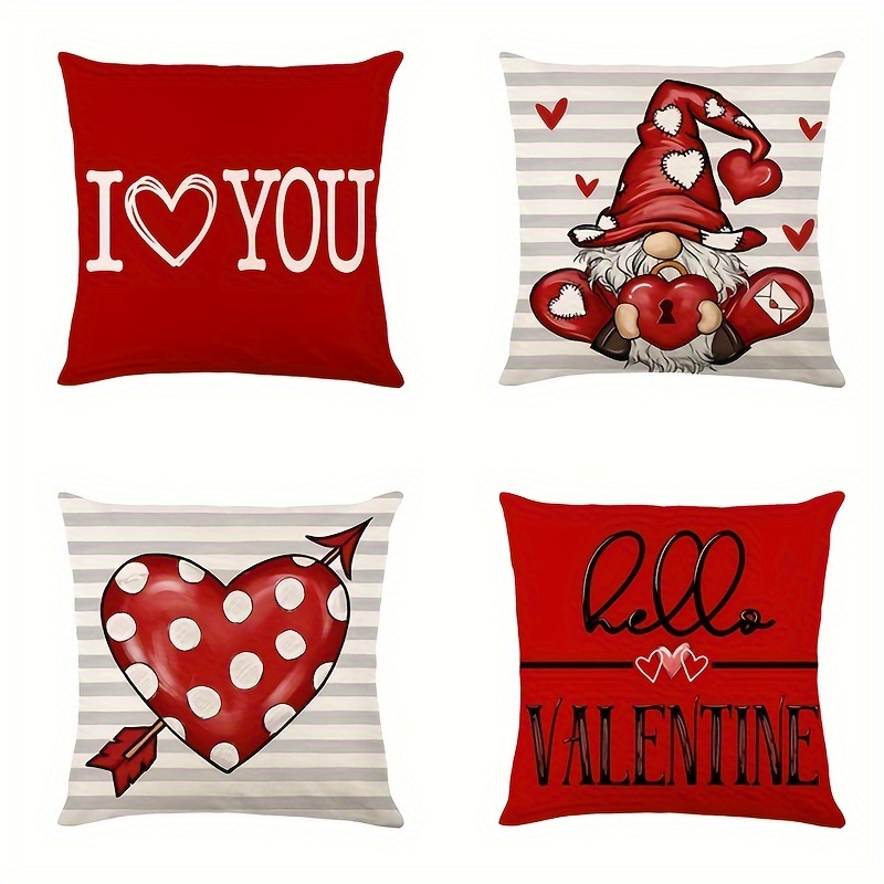 Happy Valentine's Day Throw Pillow Cases Love Print Pillow Temu Portugal