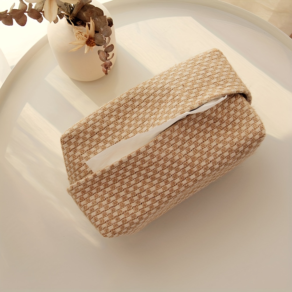 1PC Cotton Linen Blend Tissue Paper Storage Bag Napkin Holder Box Bedroom  Decor