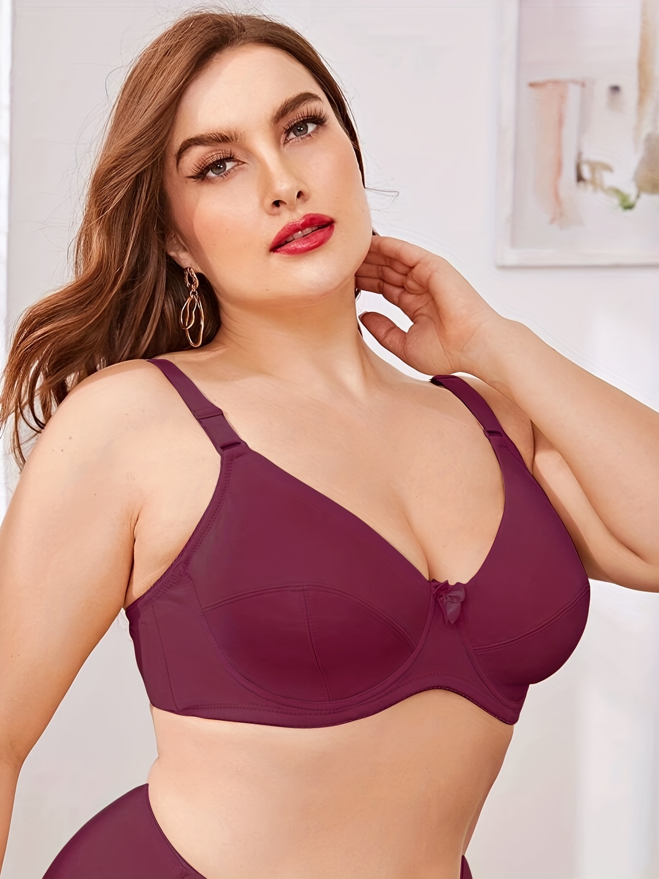 La Isla Women Smooth Convenient Front Close No Padded Full Coverage  Underwire Supportive Plus Size Bra Comfort Seamless Mesh Insert T-back  design Bras