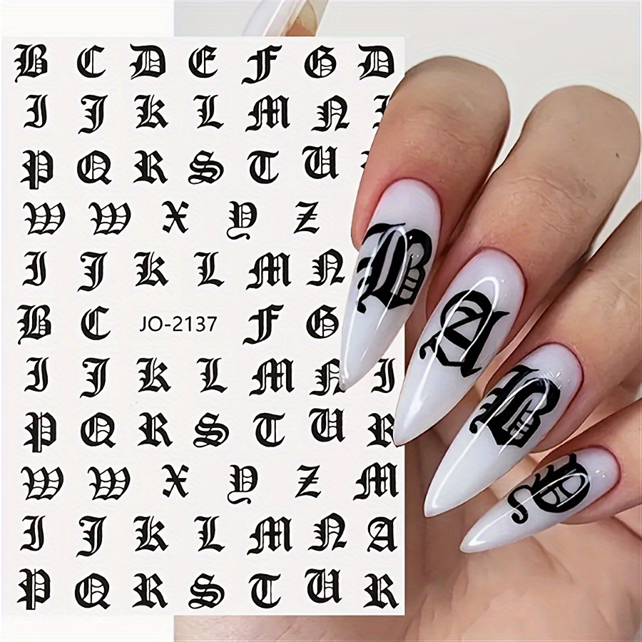Gold Alphabet letters Nail Water Decals