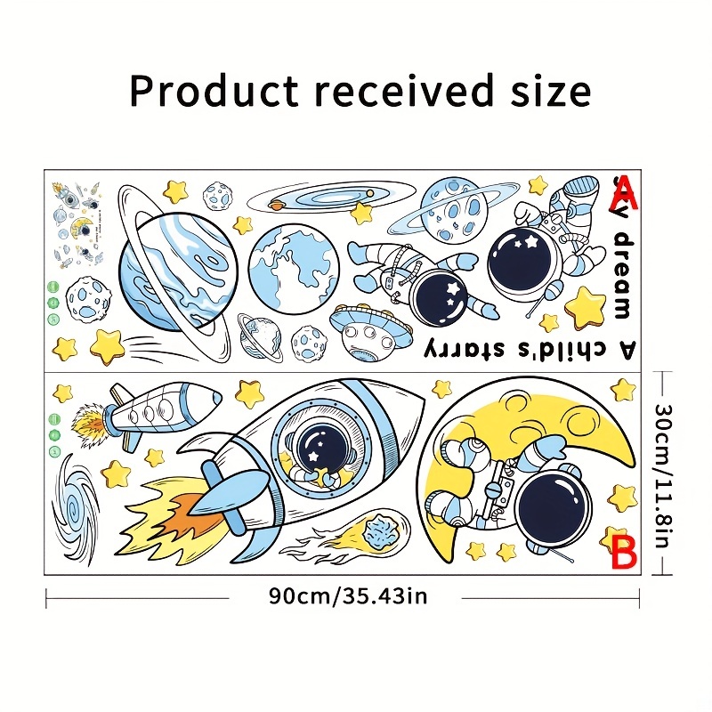 1pc Adesivo Parete Pianeti Spazio Adesivi Murali Bambini - Temu