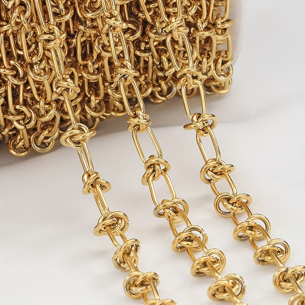 

Chaîne en acier inoxydable nouée de 1 mètre avec fermoir en O, style hip-hop pour bracelet ou collier, idéale pour la fabrication de bijoux DIY.