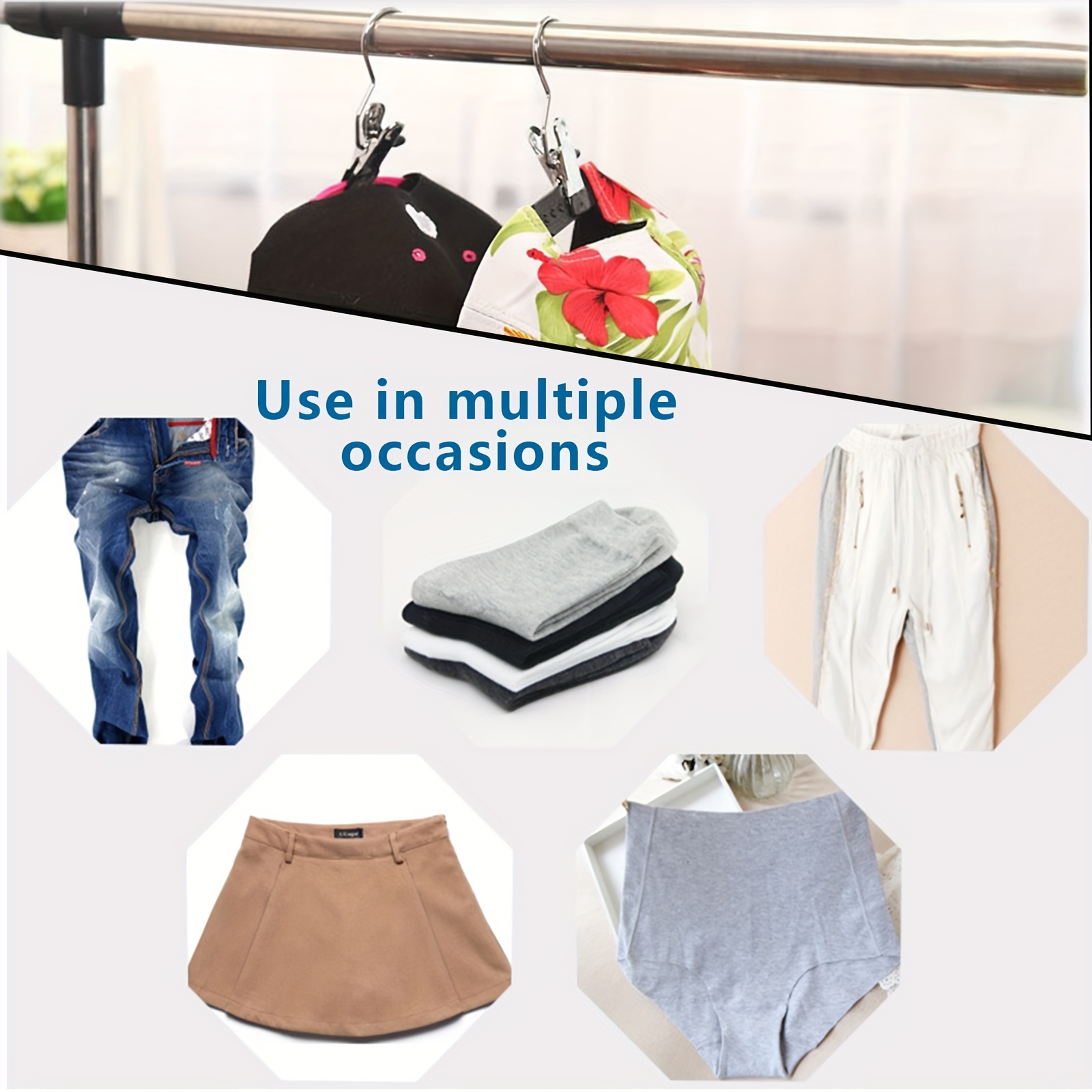 20pcs Non-slip Hanger Clip Set 360 Rotatable Boot Hook Metal Clip