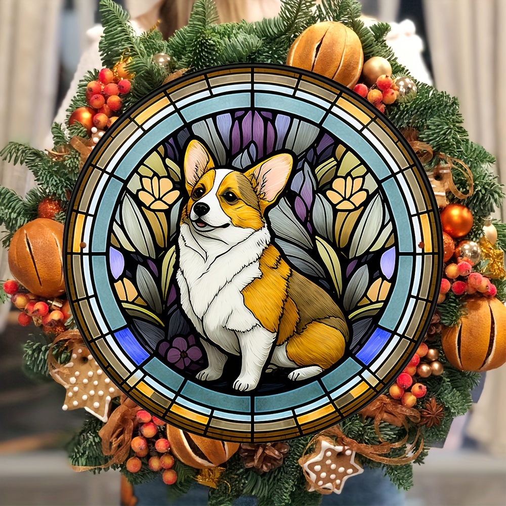 Stained Glass Dog Ornament