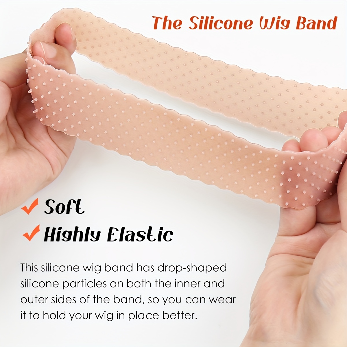 Wig Grip Adjustable HeadBand silicone Elastic Comfort hair gripper Band  Caps