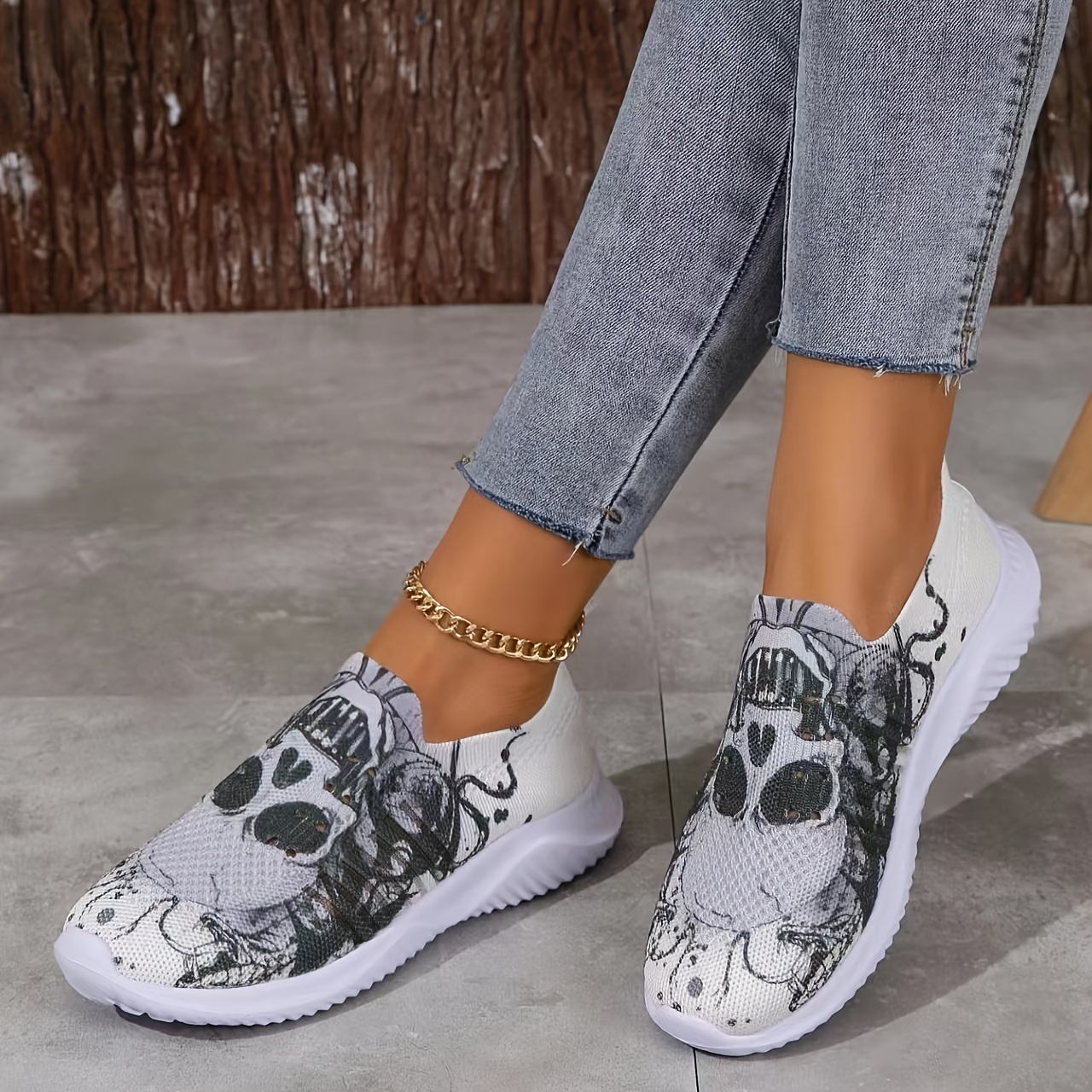 Snake print sale slip on trainers