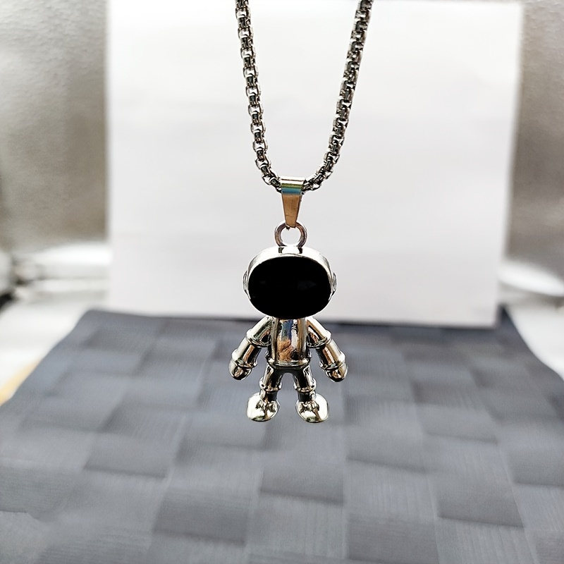 Men Magnetic Necklace Spaceman Astronaut Pendant Women Minimalist