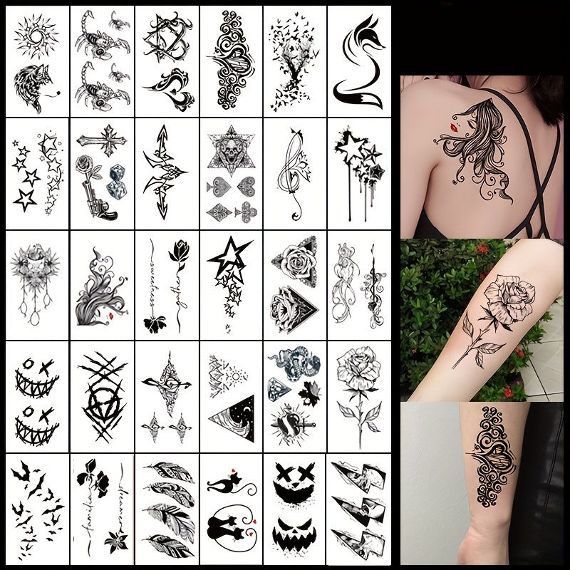 6 Hojas / Set De Tatuajes Temporales Impermeables Con - Temu Mexico