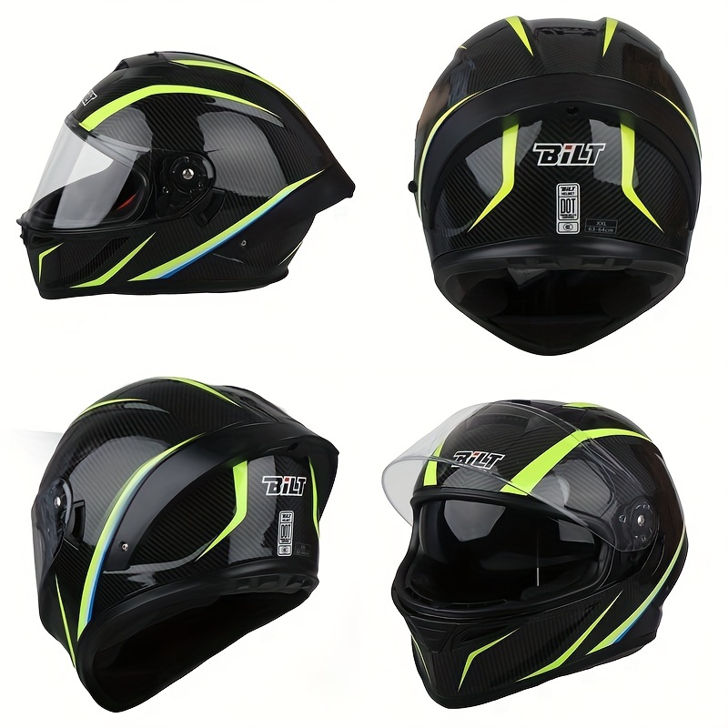 Cascos de motocicleta de cara completa para hombres y mujeres, casco  compacto y ligero con visera transparente aprobado por DOT/ECE, casco de