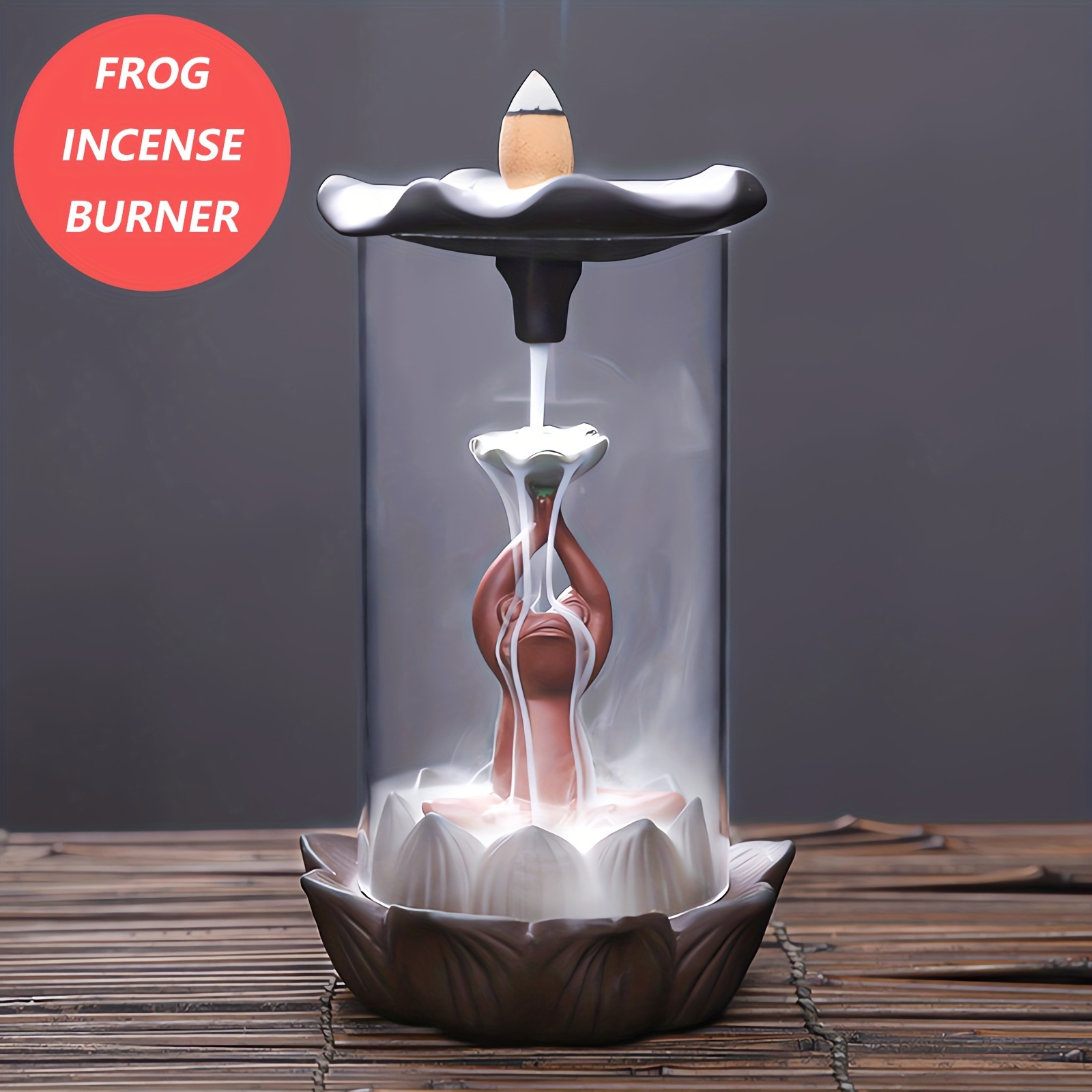 Frog Boat Incense Holder Waterfall Ceramic Backflow Incense - Temu