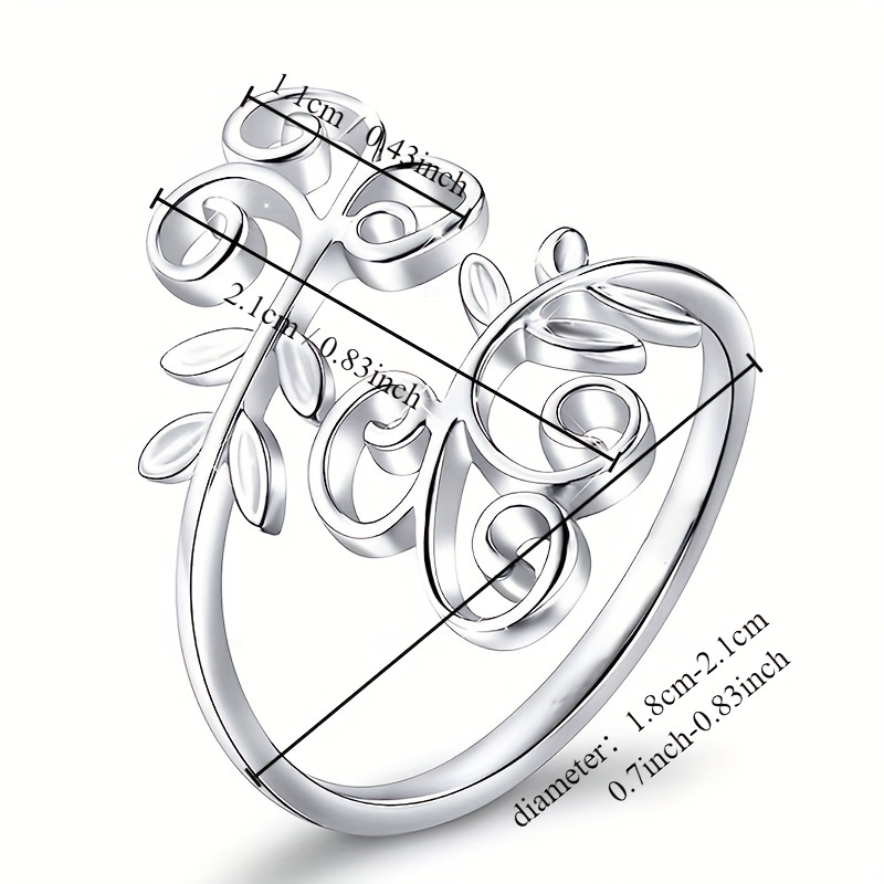 Adjustable Open Leaf Ring with Intricate Filigree Details