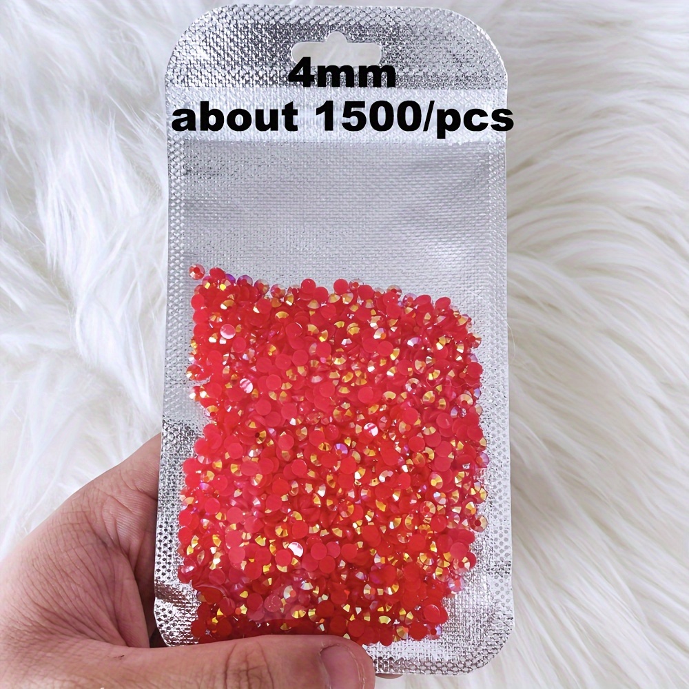 Red (light Siam Ab) Jelly Ab Flatback Resin Rhinestones - Temu