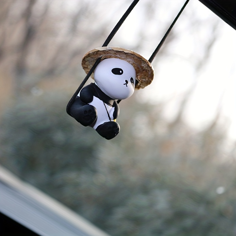 Strohhut panda autoaufhängung: Niedliche Schaukel panda - Temu Austria