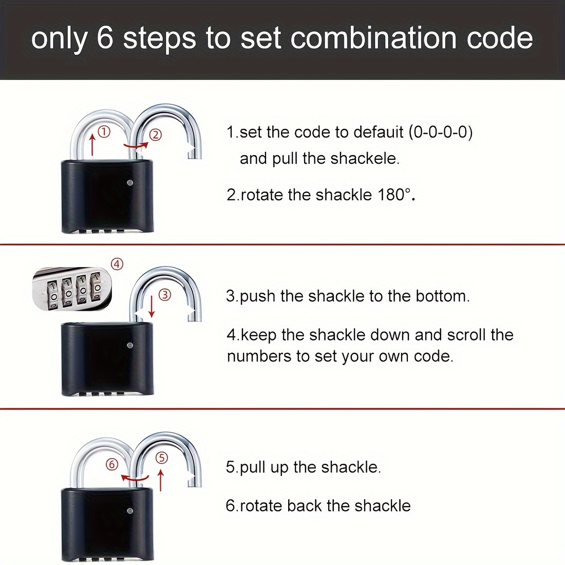 4pcs Candado Código Numérico Candado Combinación 4 Dígitos - Temu