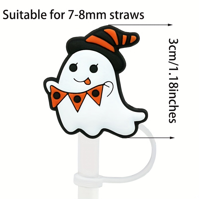 Halloween Cartoon Straw Topper, Reusable Straw Covers, Straw