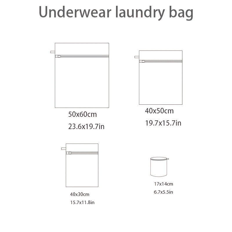 4pcs Sandwich Embroidery Laundry Bag For Delicate, Underwear Laundry Bag  For Shirts, Clothing, Socks, Underwear, Bras, Coats And Other Items, To Wash