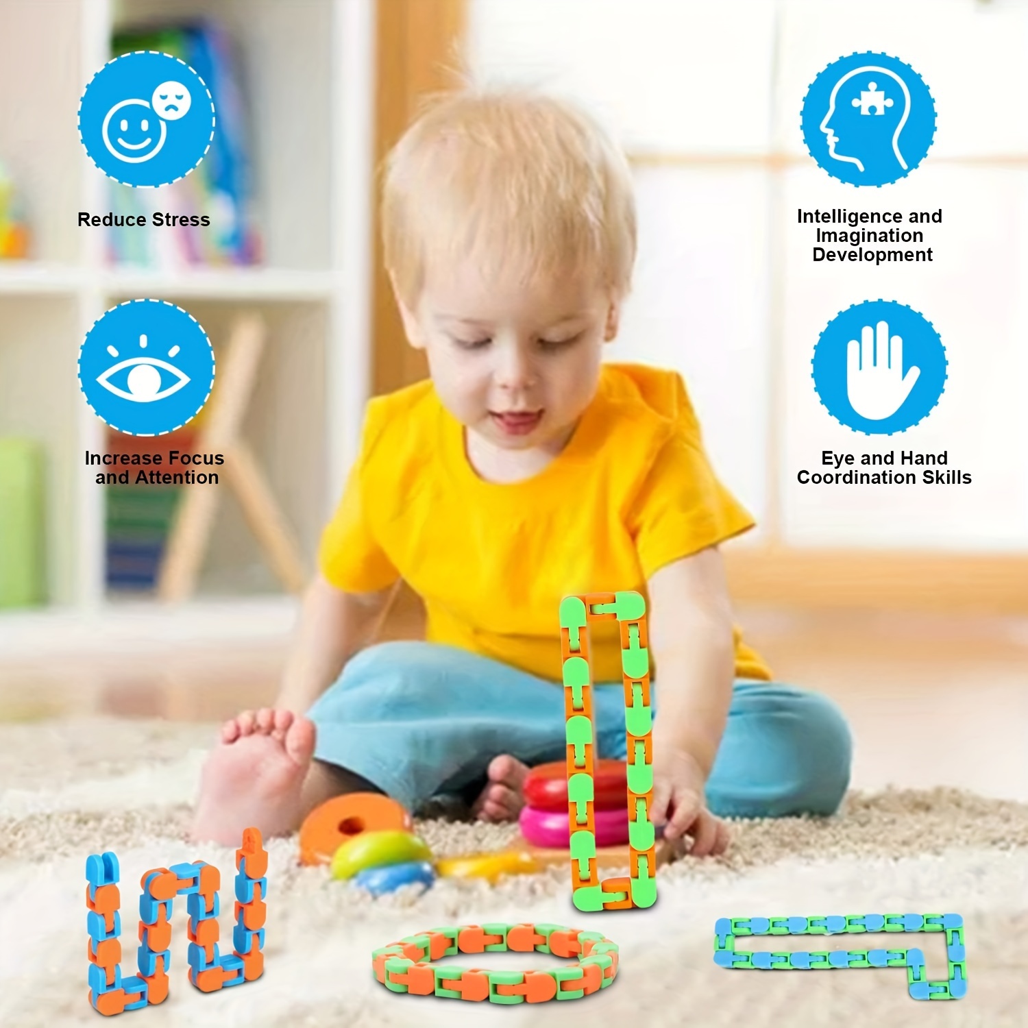 New Sensory Fidget Toys Wacky Tracks Snap And Click Fidget - Temu