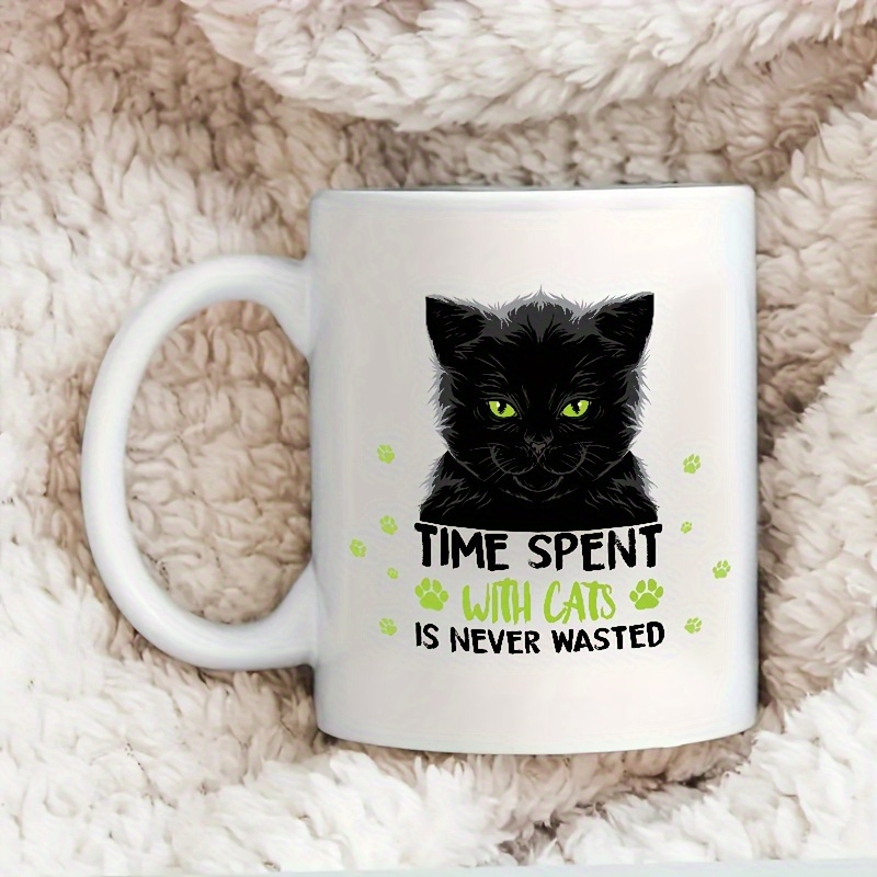 Halloween Cute Ceramic 3d Black Cat Coffee Cup Cat Lovers - Temu