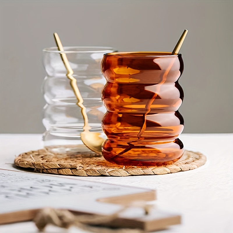 Glass Coffee Cup, Modern Simple Hexagon Juice Cup, Amber Color Soot Glass  Creative Drink Water Cup, Drinkware, Kitchen Accessories - Temu