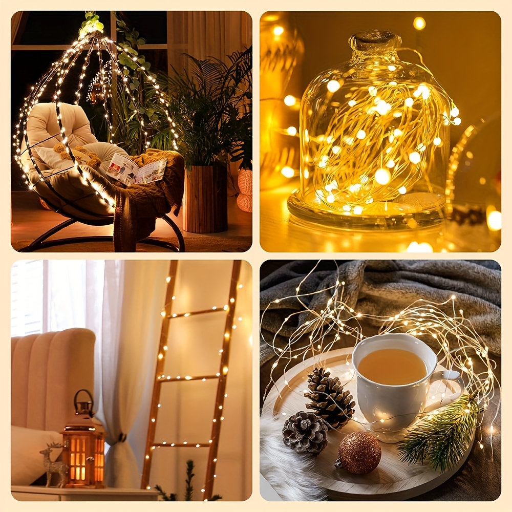  Ariceleo - Tira de luces de cobre, de pilas, mini luces para  habitación, Navidad, Fiestas, Boda, centro de mesa, decoración : Hogar y  Cocina