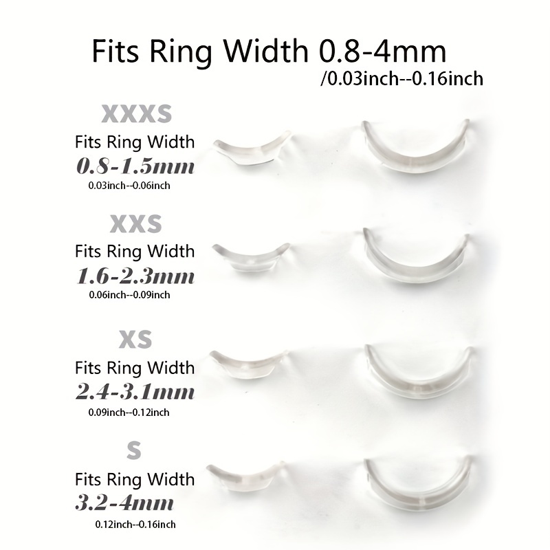 8pcs Silicone Invisible Clear Ring Size Adjuster Resizer For Loose