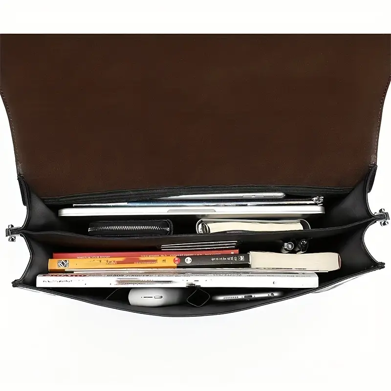 Men's Briefcase Genuine Leather Business Messenger Bag Handbag For Men,  Travel Work Computer Bag Shoulder Pack - Temu United Arab Emirates