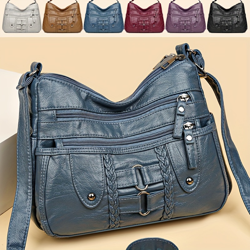 005 large capacity soft single shoulder crossbody bag - Temu