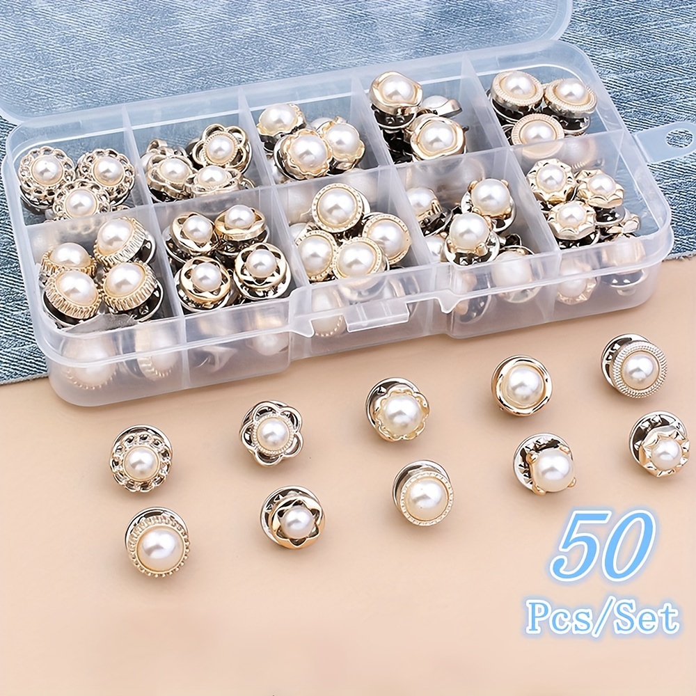 No Sew Pearl Buttons Nail Pearl Button Adjustable No Sew - Temu