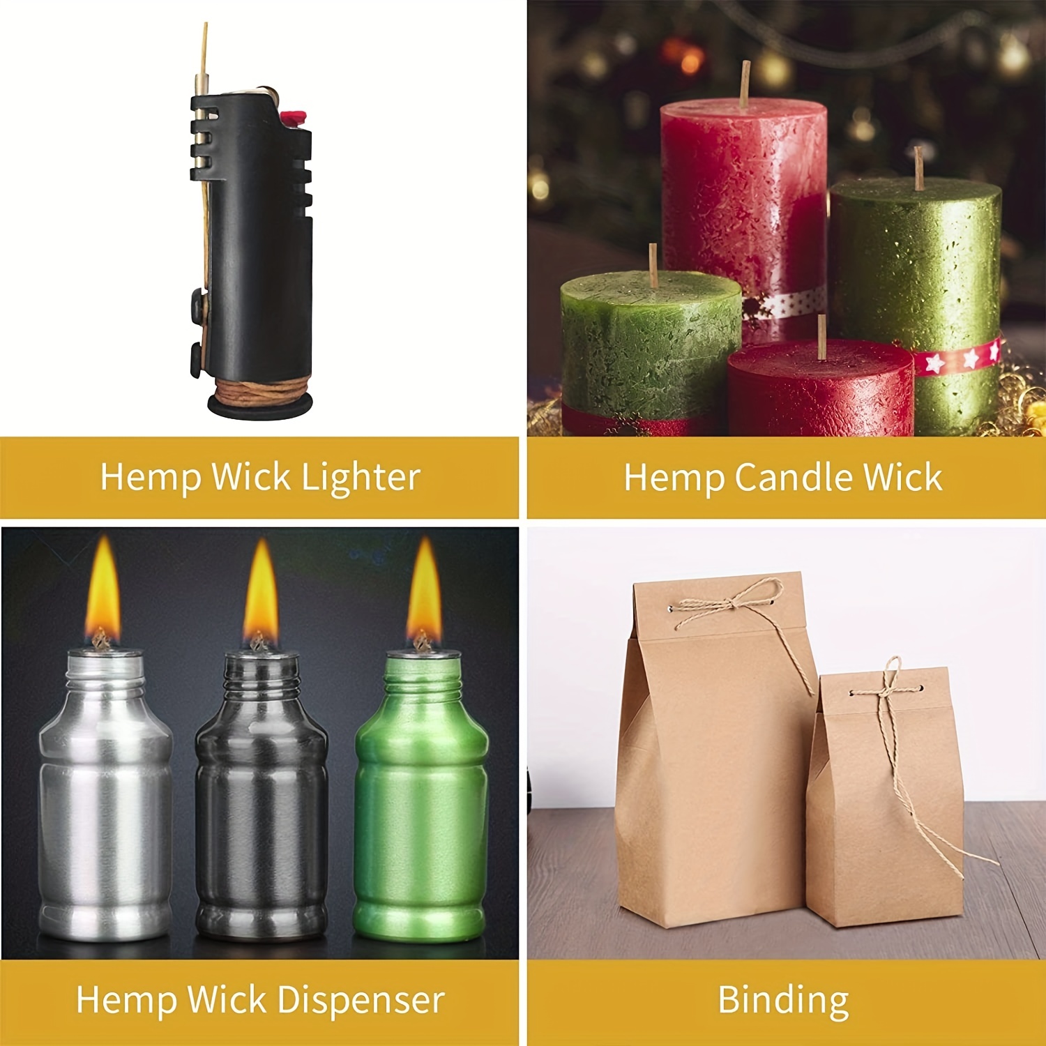 Hemp Candle Wick Candle Wick for Candle Making Low Smoke Natural