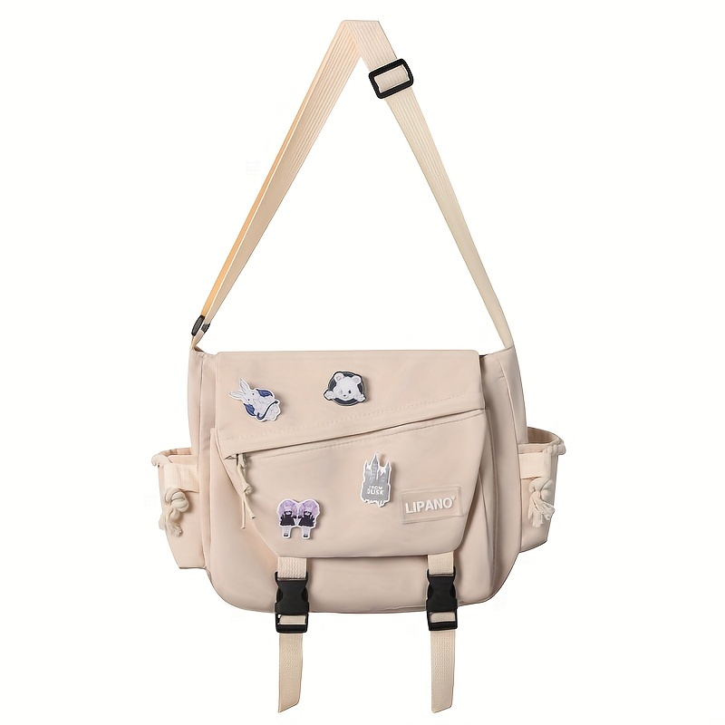 Cute Kawaii Messenger Bag Canvas Crossbody Bag Aesthetic Shoulder Bag for  Women Men Flap Messenger Bag with Pockets - Yahoo Shopping