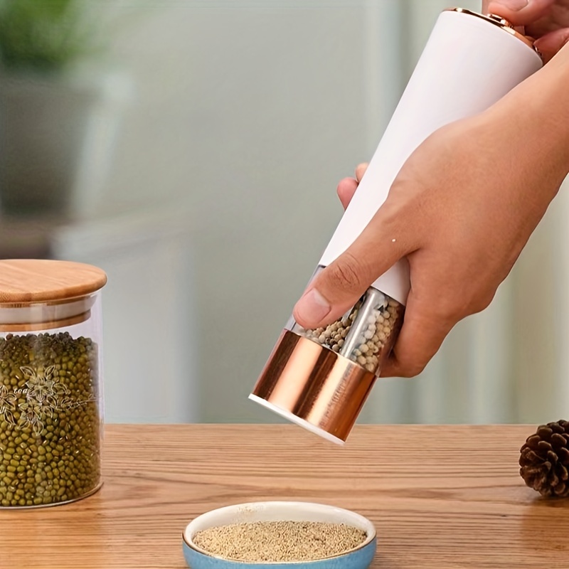 Pepper Grinder Automatic Sea Salt Grinder Adjustable Spice - Temu