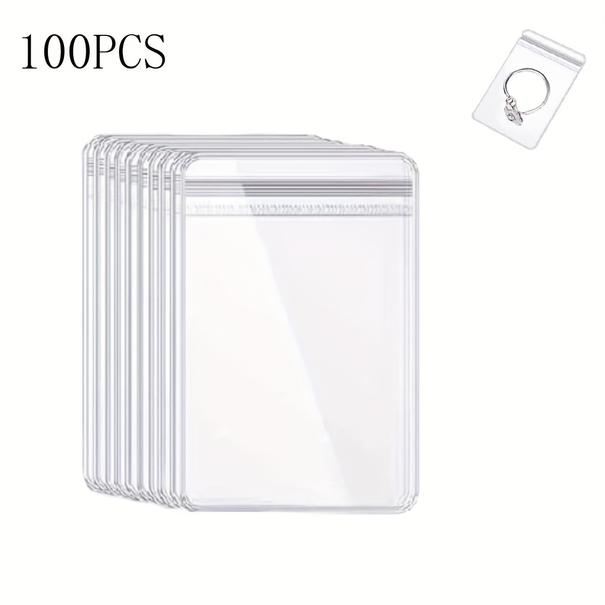 120Pcs Jewelry Bags,Self Seal Plastic Zipper Bag,Clear PVC Jewelry Storage  Bags,Anti Tarnish Rings Earrings Packing Bags for Holding Jewelries