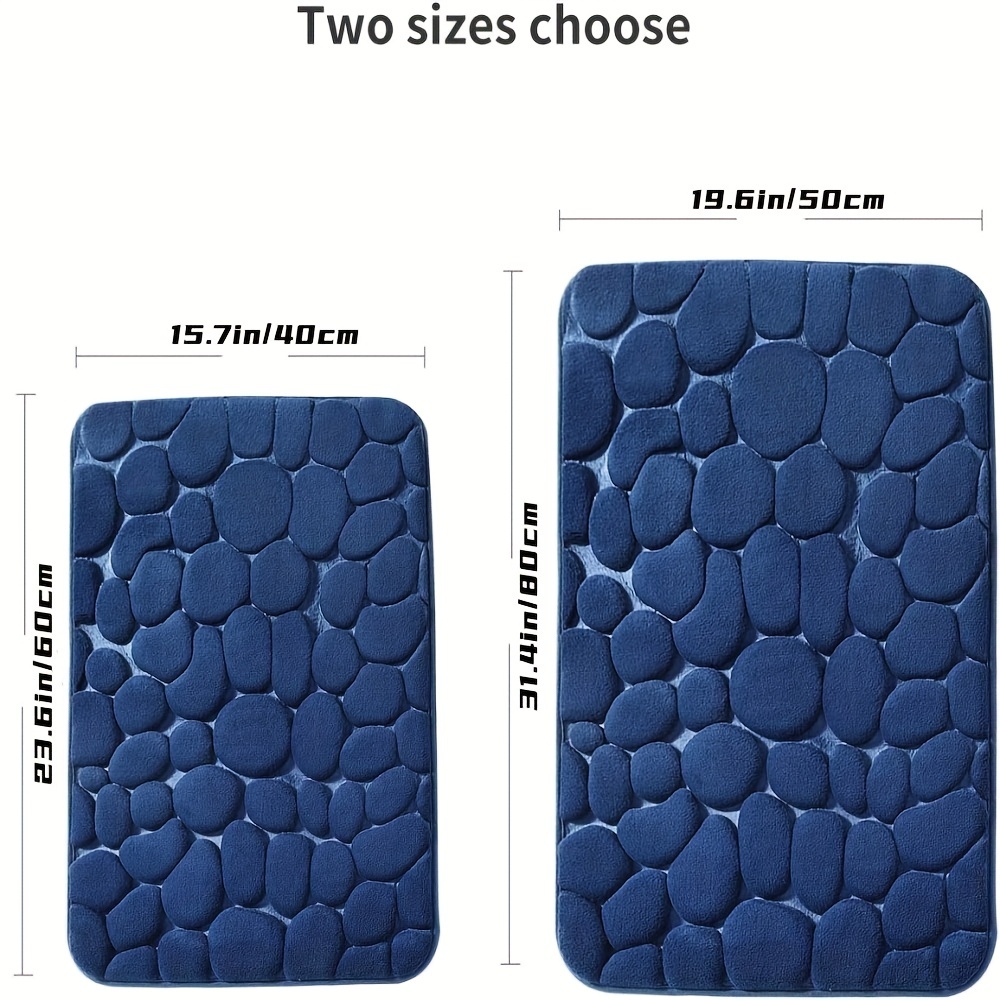 Memory Foam Bath Mat Cobblestone Bathroom Rugs Water Absorbent Bath Mats