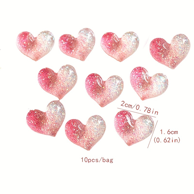 5 Styles Gorgeous Transparent Ombre Colors 3d Heart Shape - Temu