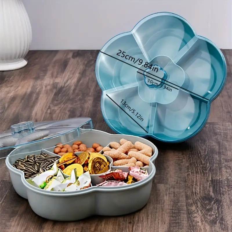 Divided Serving Tray with Lid and Handle Snackle Box Charcuterie Container  Portable Snack Platters Clear Organizer for Candy